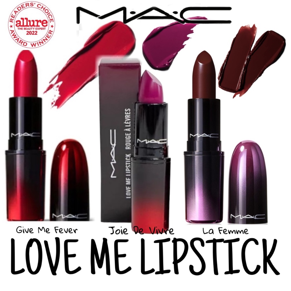 MAC Lipstick Bundle of 3 in La Femme 410, Joie de Vivre 415 & Give me Fever 428